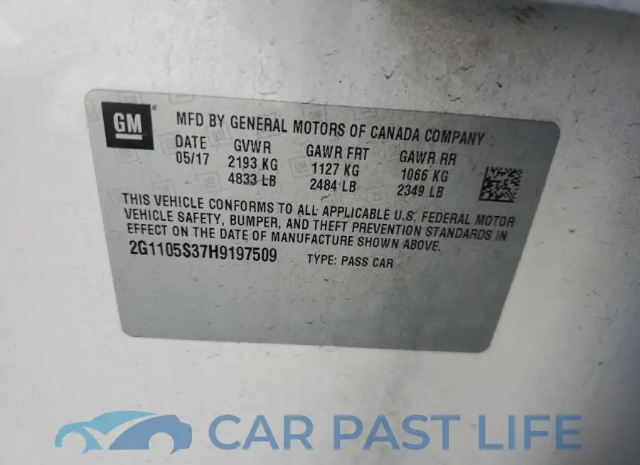 2G1105S37H9197509# 13