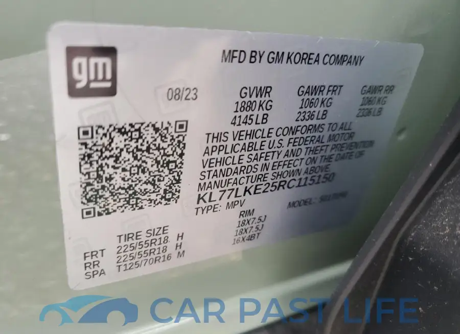 KL77LKE25RC115150# 12