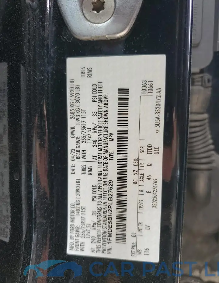 1FMDE5BH2PLB27629# 13