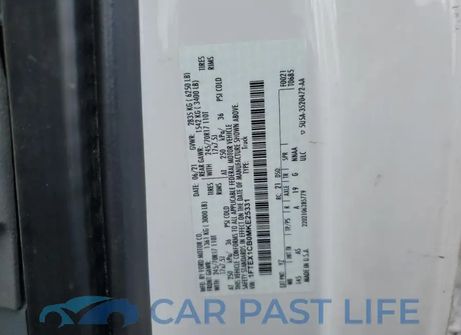 1FTEX1CB0MKE25331# 12