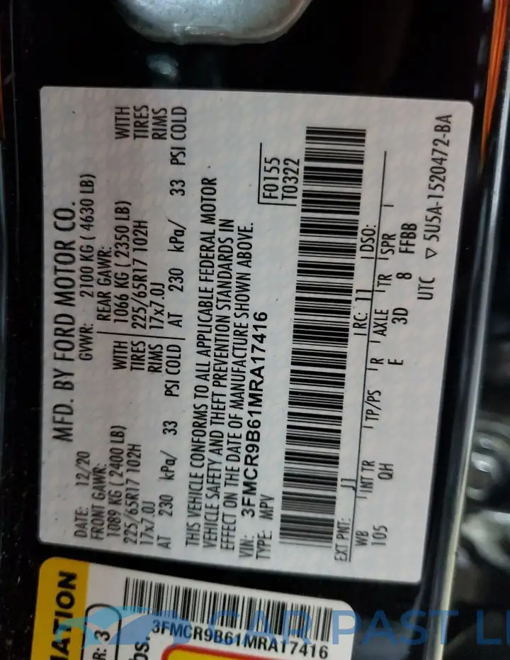 3FMCR9B61MRA17416# 13