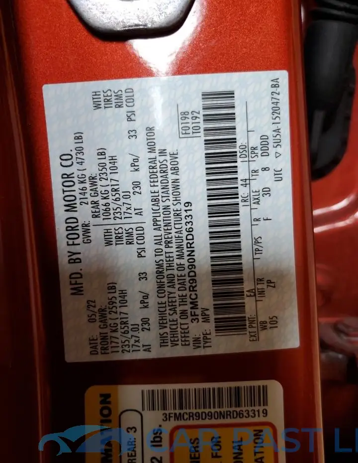 3FMCR9D90NRD63319# 12