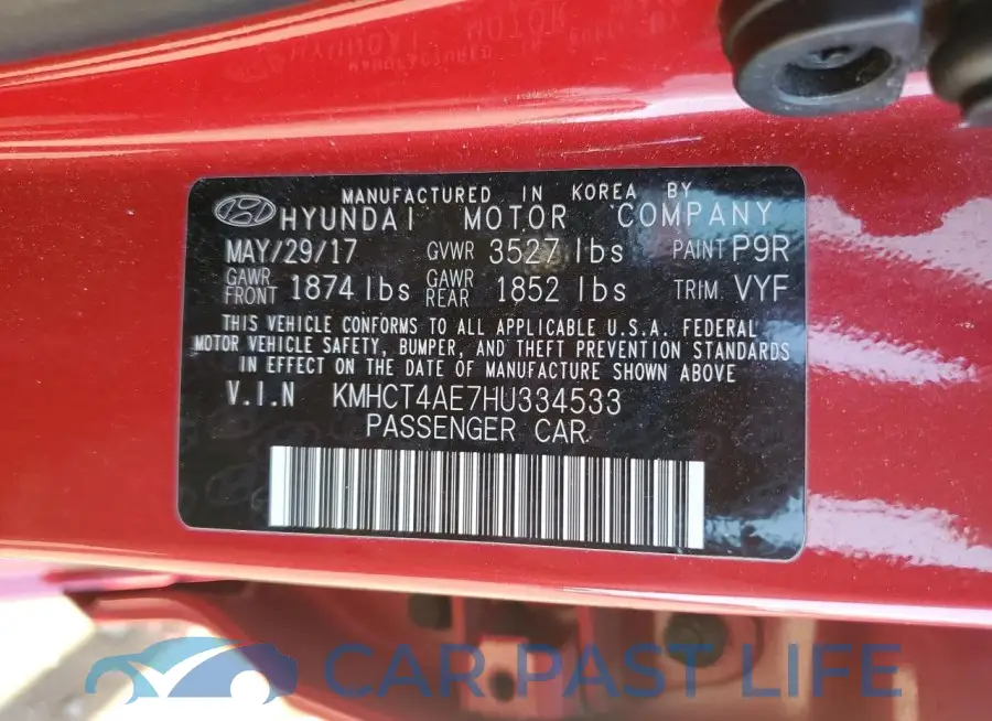 KMHCT4AE7HU334533# 13