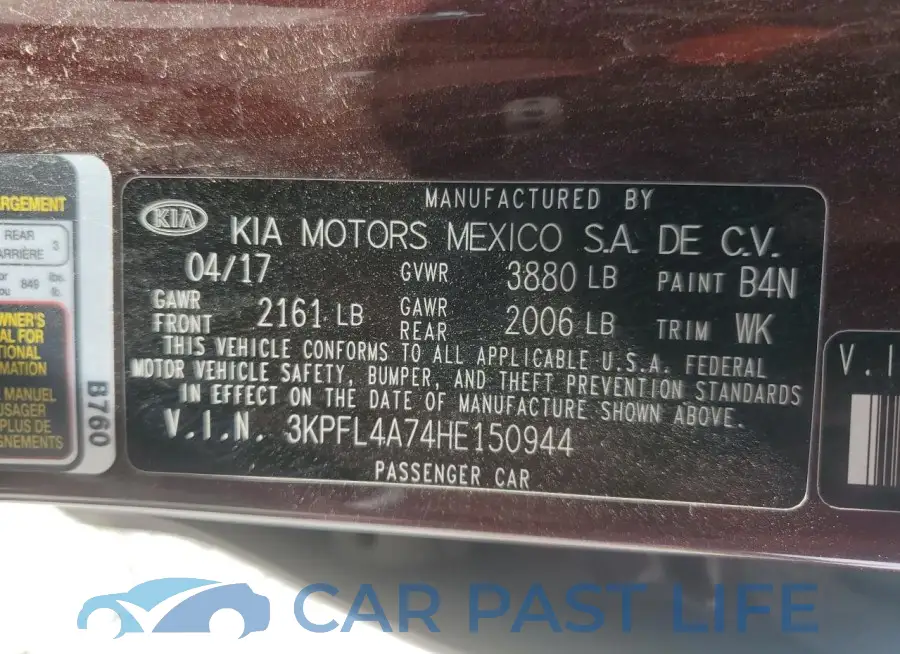 3KPFL4A74HE150944# 13
