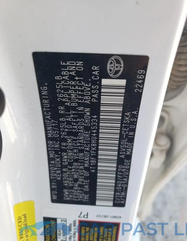 4T1BF1FK8HU445334# 12