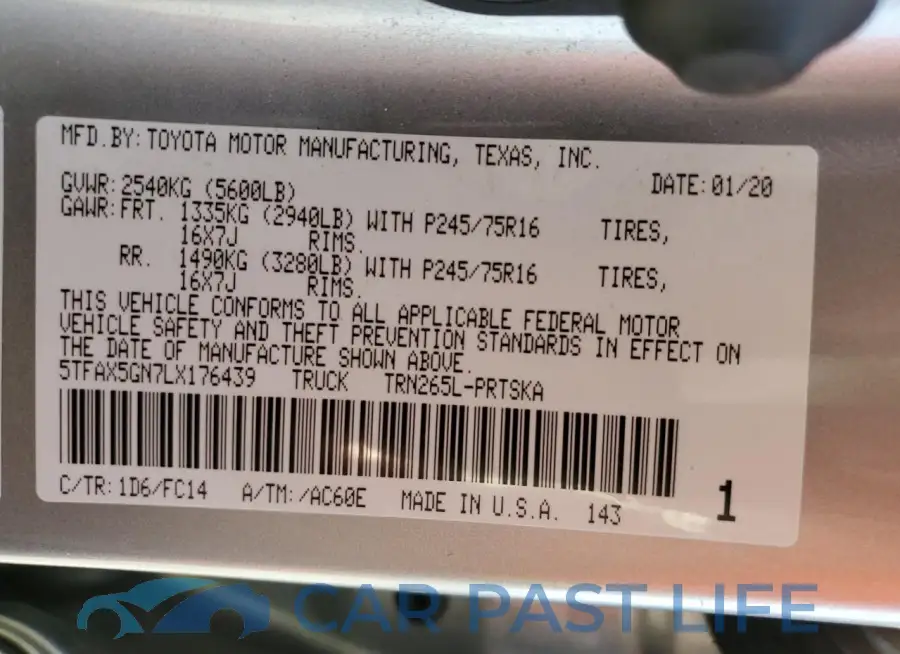 5TFAX5GN7LX176439# 12