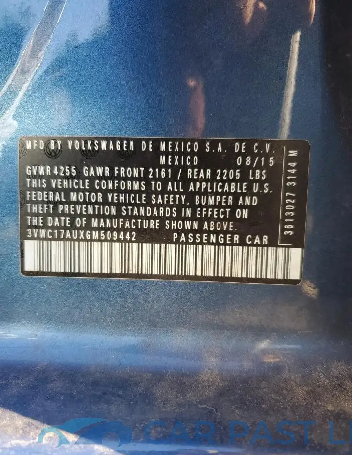 3VWC17AUXGM509442# 13