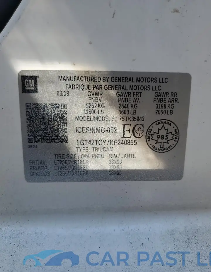 1GT42TCY7KF240855# 13