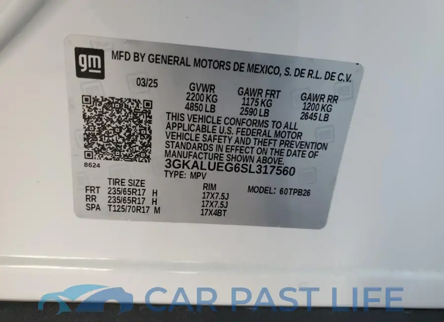 3GKALUEG6SL317560# 14