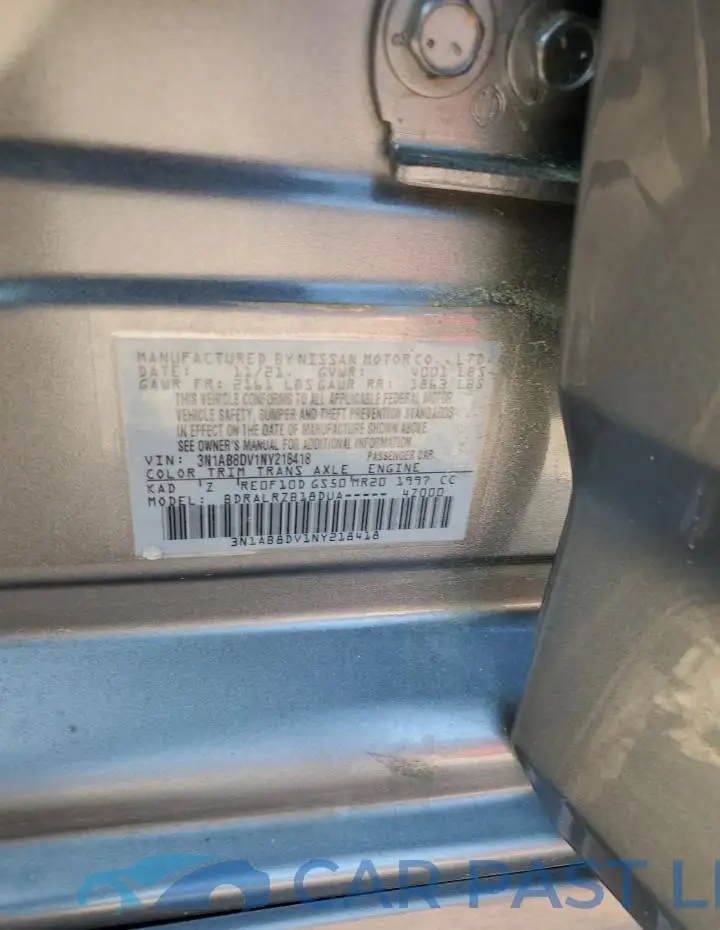 3N1AB8DV1NY218418# 12