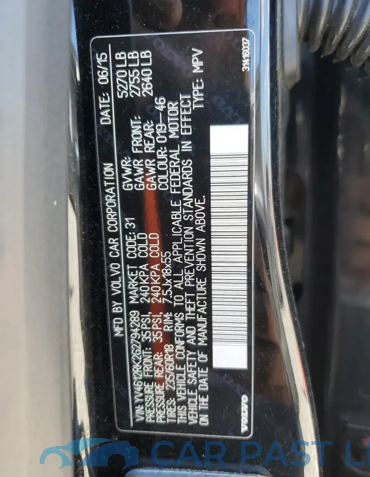 YV4612RK2G2794289# 13