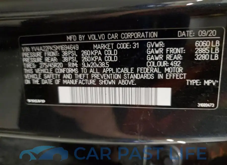 YV4A22PK5M1694649# 13