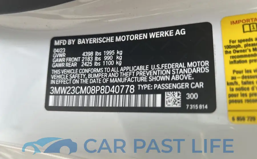 3MW23CM08P8D40778# 10