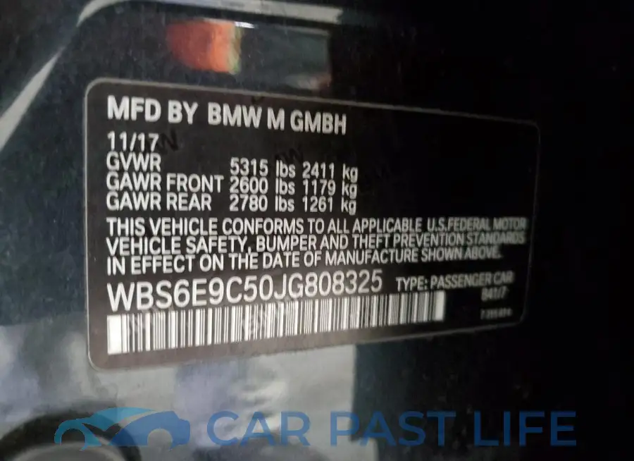 WBS6E9C50JG808325# 12