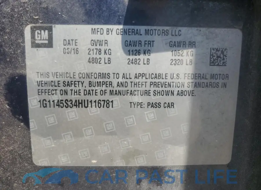 1G1145S34HU116781# 13