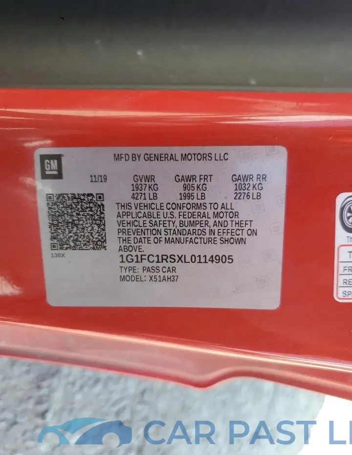 1G1FC1RSXL0114905# 12