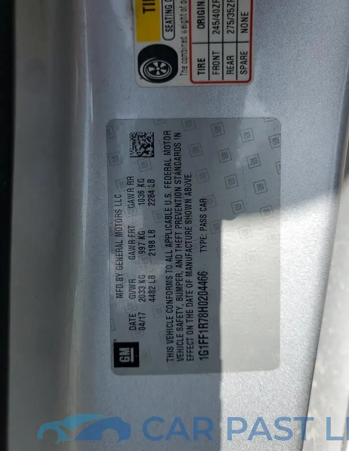 1G1FF1R78H0204466# 12