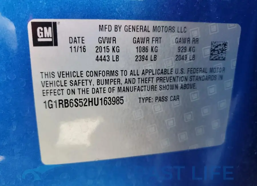 1G1RB6S52HU163985# 12