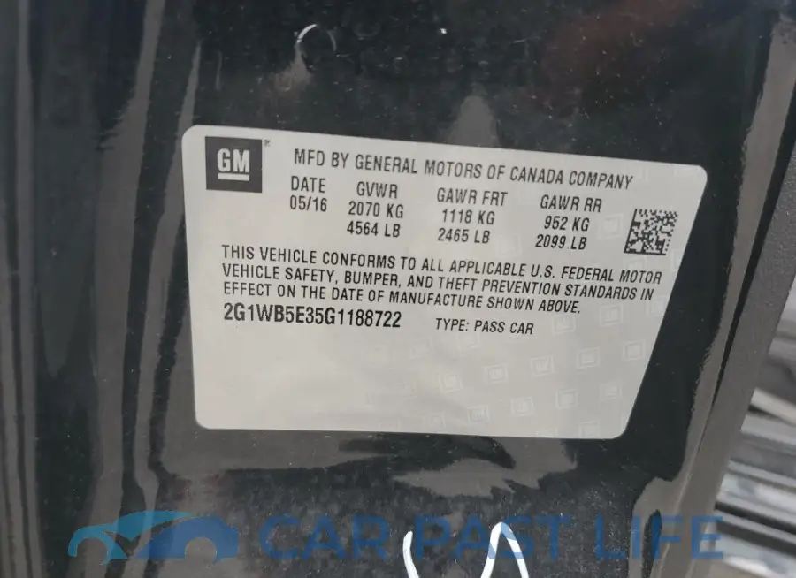 2G1WB5E35G1188722# 12