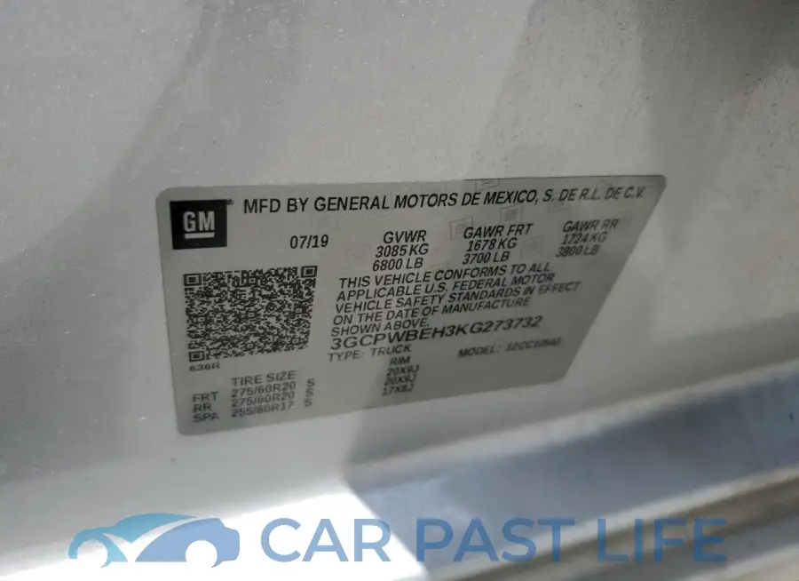 3GCPWBEH3KG273732# 12
