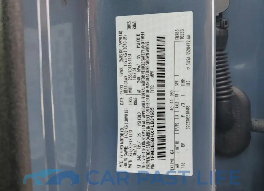 1FMDE5BHXPLB31685# 13