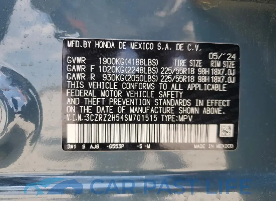 3CZRZ2H54SM701515# 12