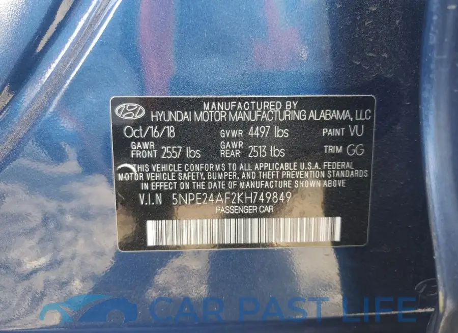 5NPE24AF2KH749849# 12