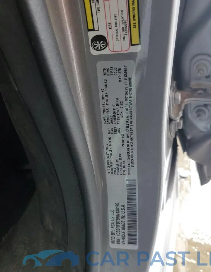 1C6SRFBT9NN138193# 12