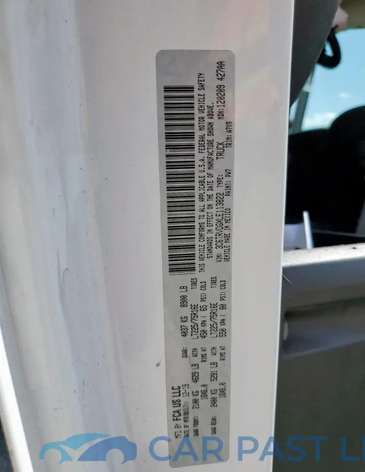 3C6TRVDGXLE113822# 12