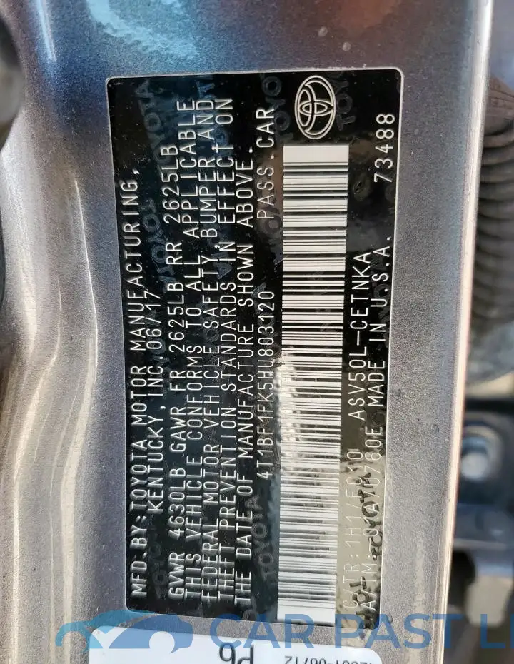 4T1BF1FK5HU803120# 13