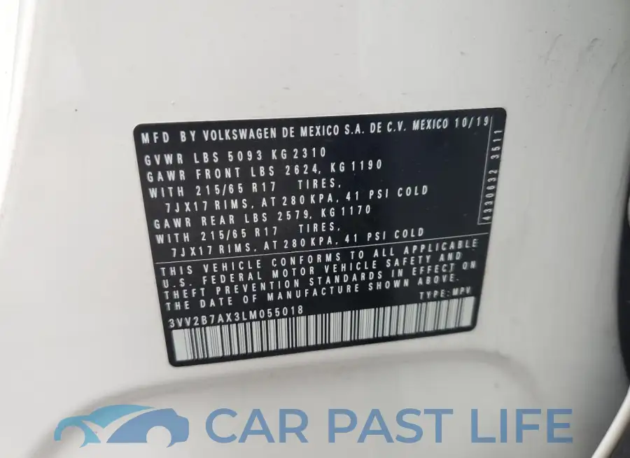 3VV2B7AX3LM055018# 13