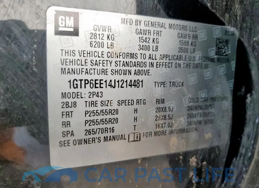 1GTP6EE14J1214481# 12