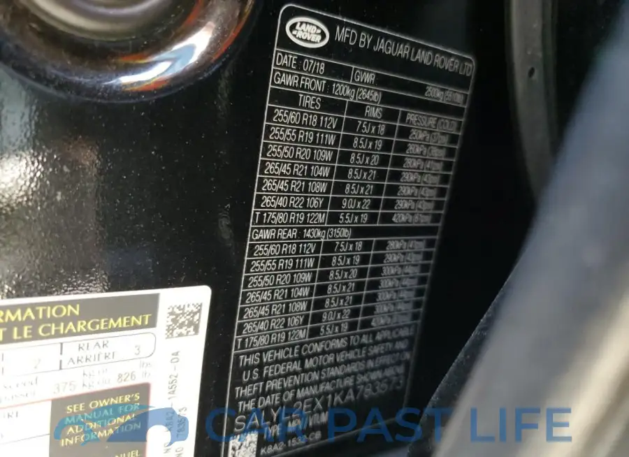 SALYL2EX1KA783573# 13
