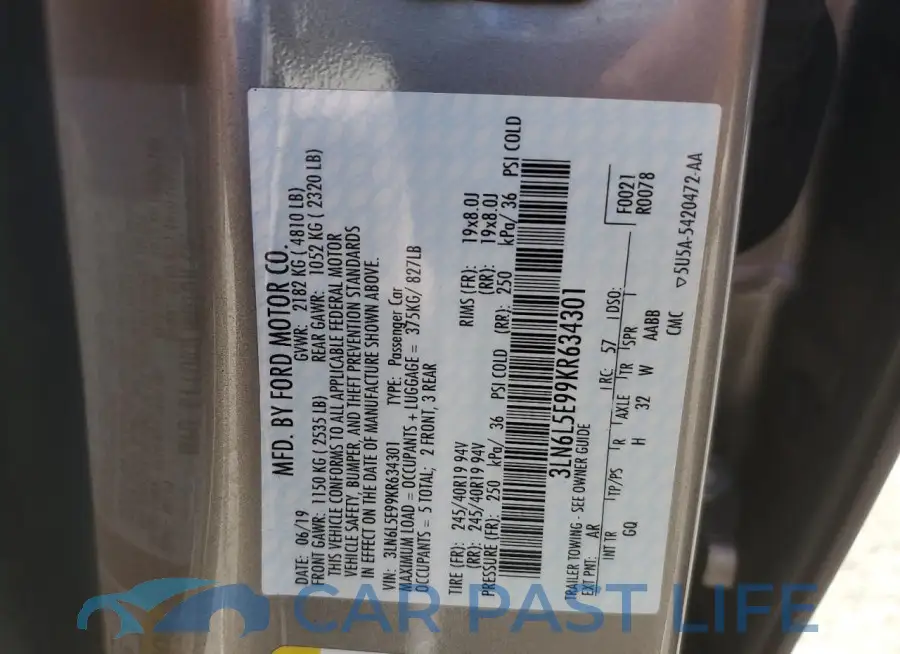 3LN6L5E99KR634301# 12