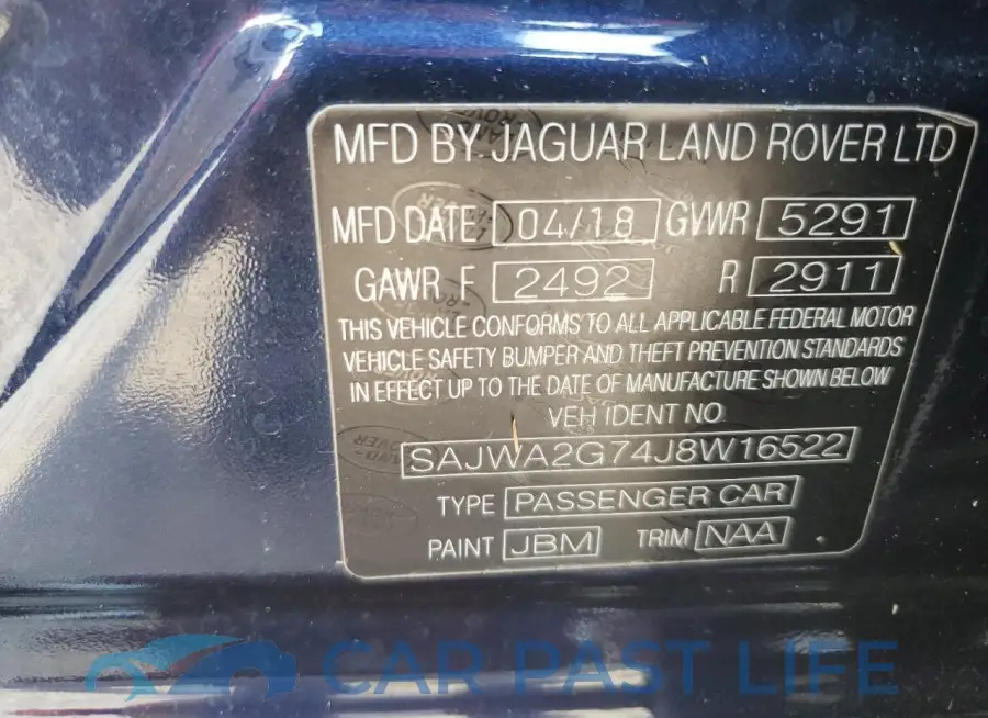 SAJWA2G74J8W16522# 12