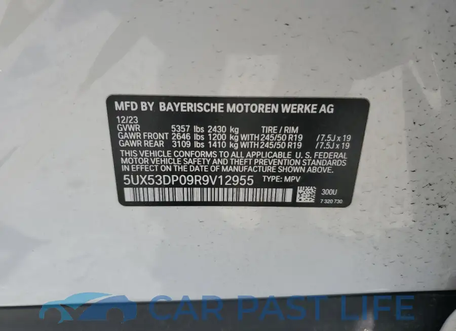 5UX53DP09R9V12955# 13
