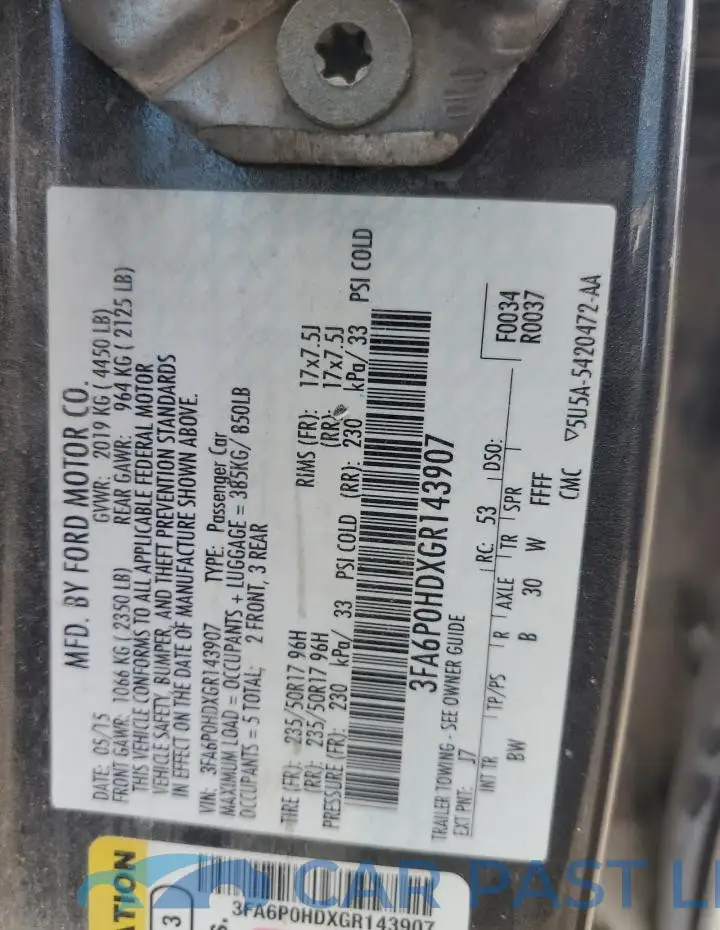 3FA6P0HDXGR143907# 12