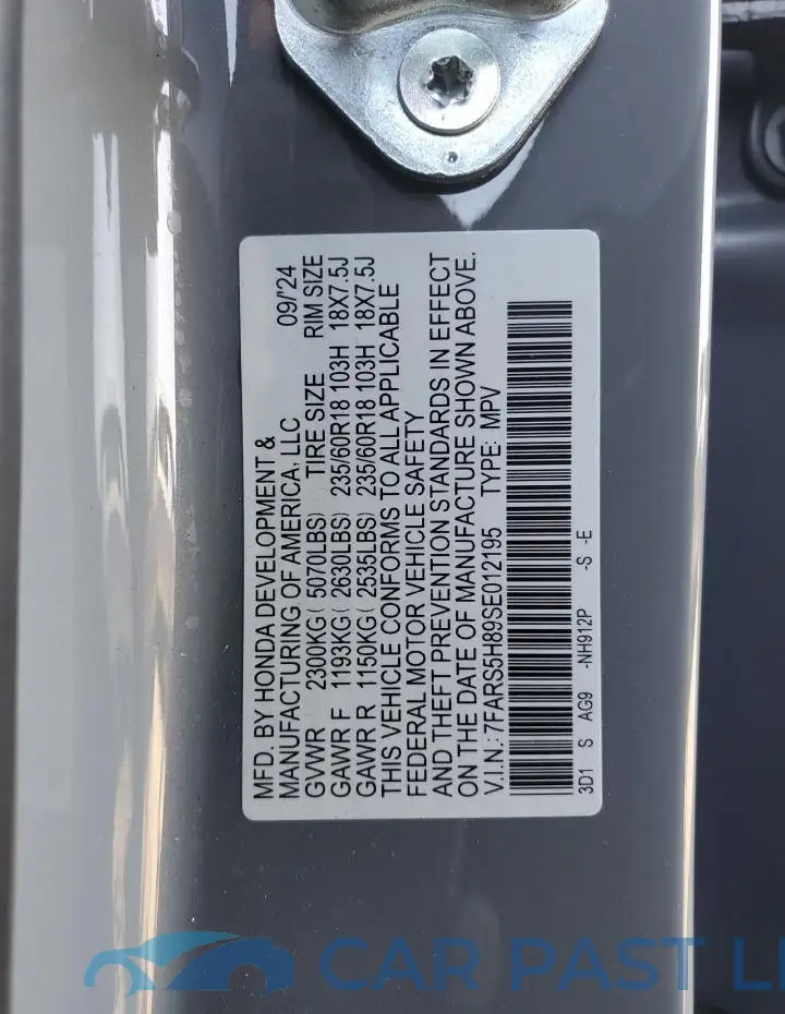 7FARS5H89SE012195# 14