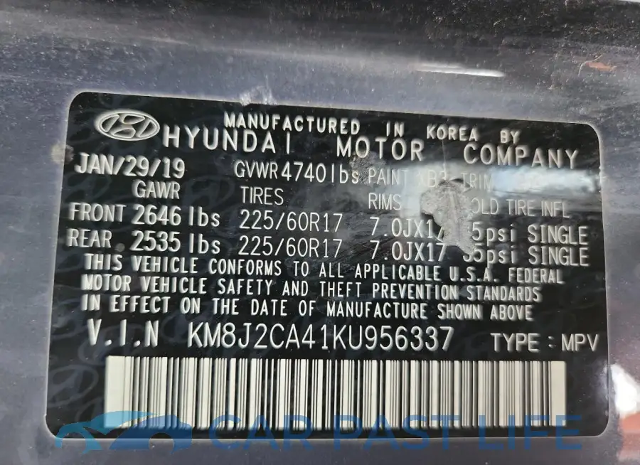 KM8J2CA41KU956337# 13