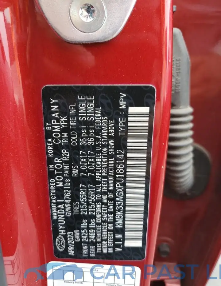 KM8K33AGXPU186142# 12