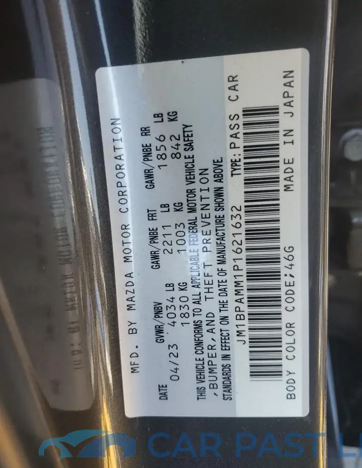 JM1BPAMM1P1621632# 12