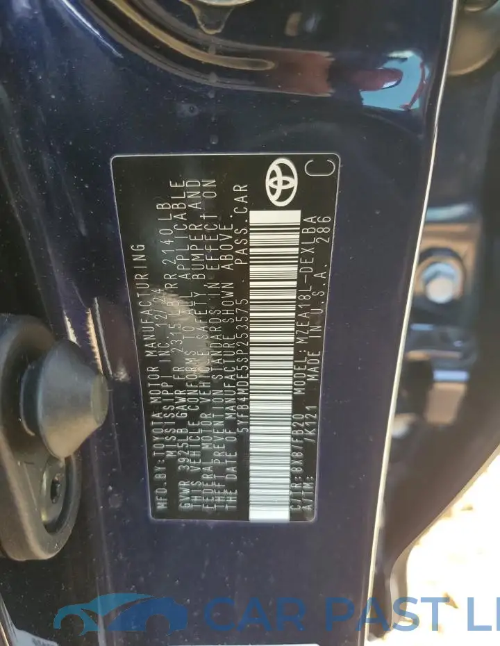 5YFB4MDE5SP253575# 13