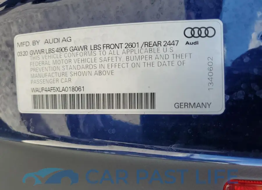 WAUP4AF5XLA018061# 12