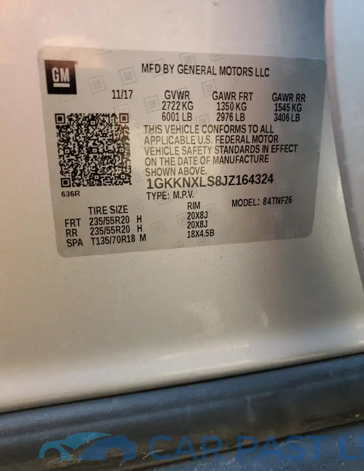 1GKKNXLS8JZ164324# 12