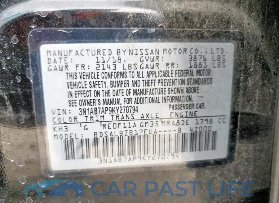 3N1AB7AP9KY270794# 13