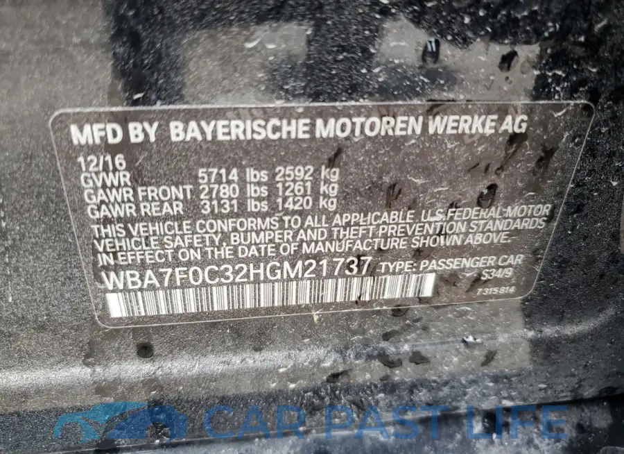 WBA7F0C32HGM21737# 13