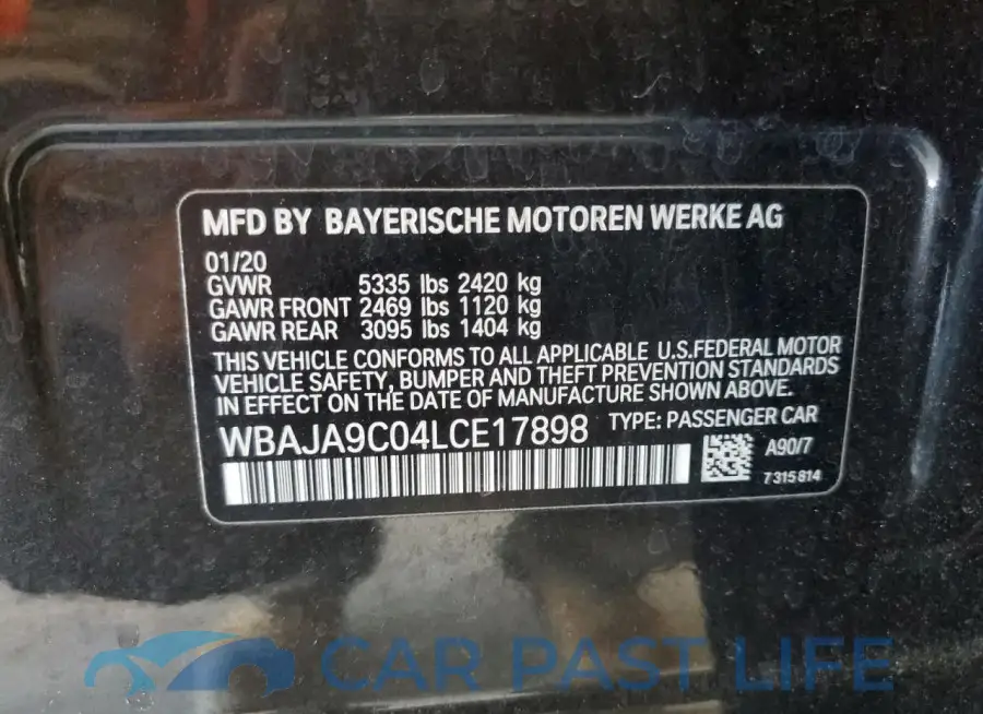 WBAJA9C04LCE17898# 12