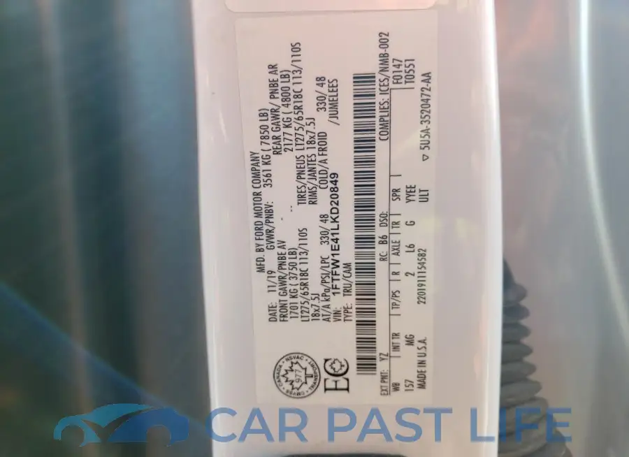 1FTFW1E41LKD20849# 12