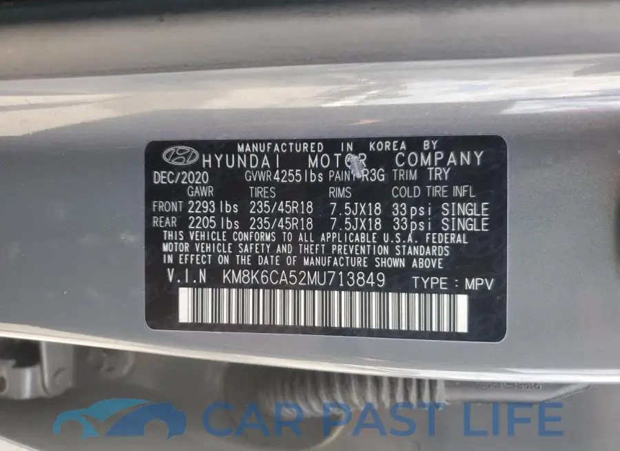KM8K6CA52MU713849# 12