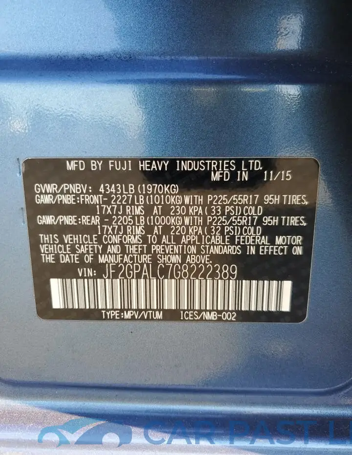 JF2GPALC7G8222389# 13
